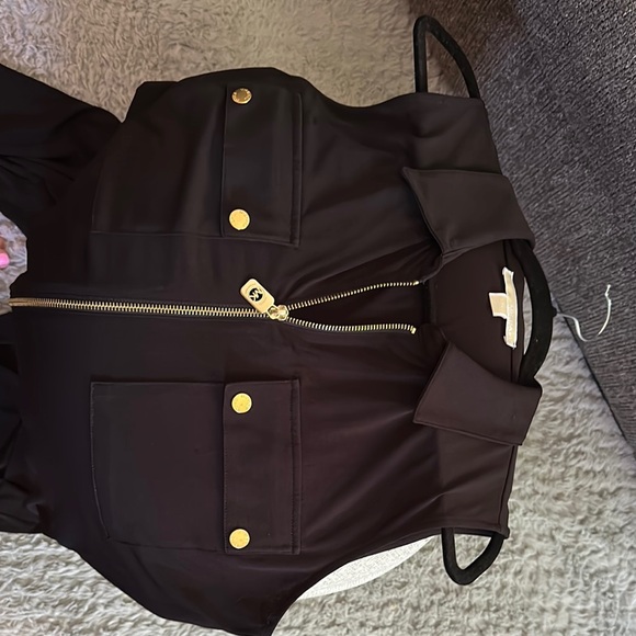 Michael Kors Black Sleeveless Jumpsuit with Gold Accents - Picture 6 of 8